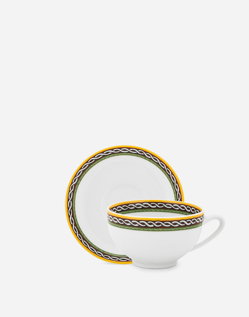 Home decor Dolce & Gabbana Porcelain Teacups With Saucers Set Bijela | TC0S13TCALIUC152