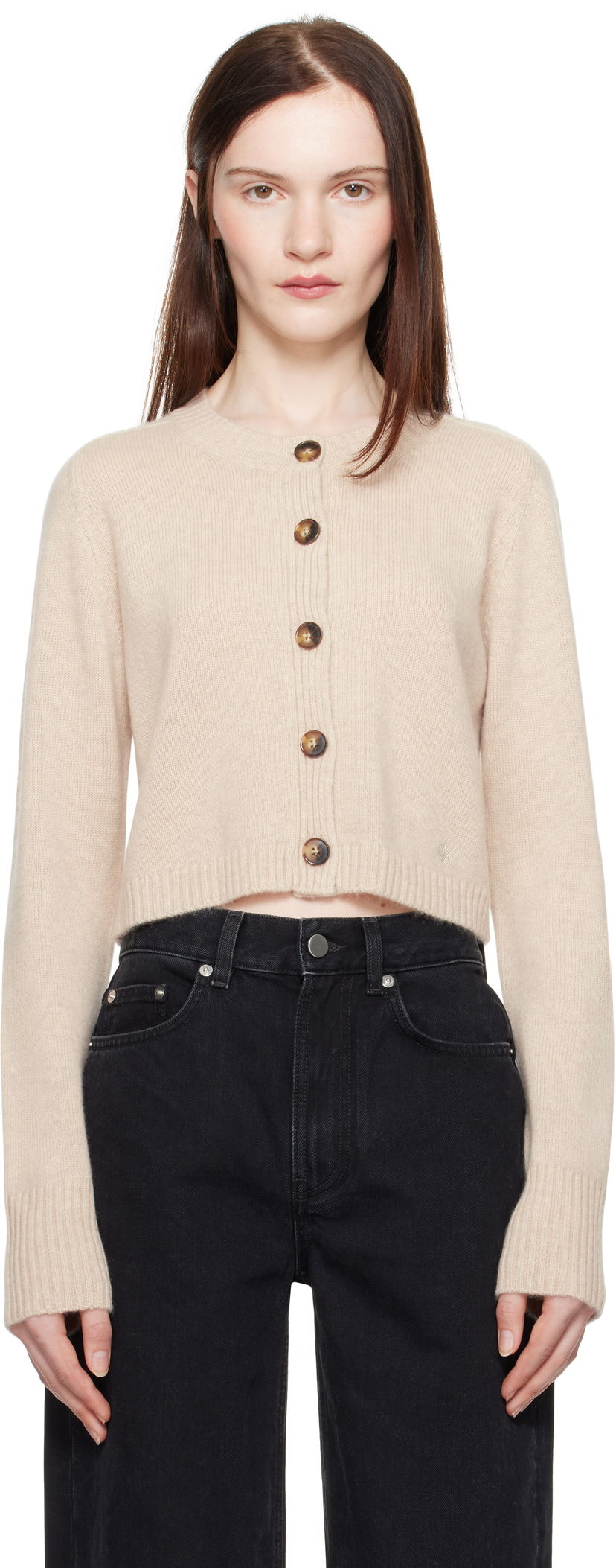 Džemper Loulou de Saison Loulou de Saison Zephir Cropped Cardigan Bež | ZEPHIR