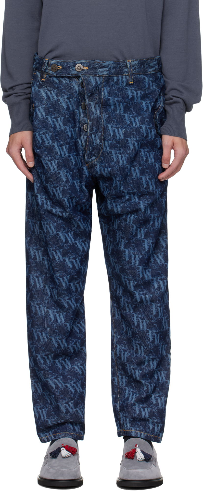 Jeans Vivienne Westwood Vivienne Westwood Drunken Patterned Jeans Plava | 3902000X-W014I-AAA-