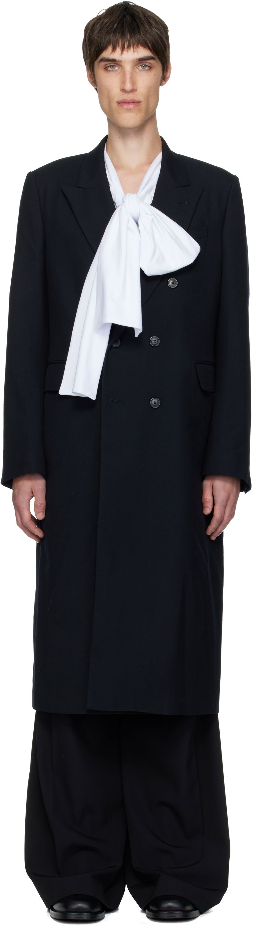Kaputi Dries Van Noten Dries Van Noten Wool Twill Coat Crna | 252-020241-2246