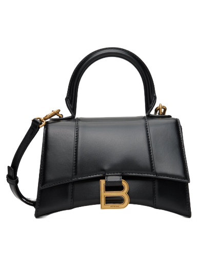 Torba za rame Balenciaga XS Hourglass Bag Crna | 592833 1QJ4M