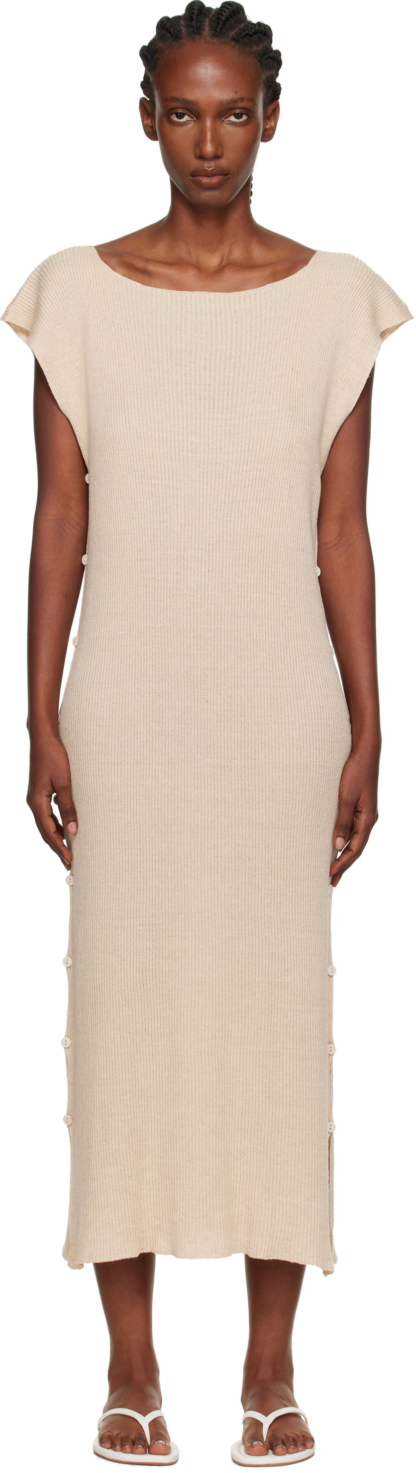 Haljina Baserange Baserange Franca Maxi Dress Bež | DRFR-LS-AU25