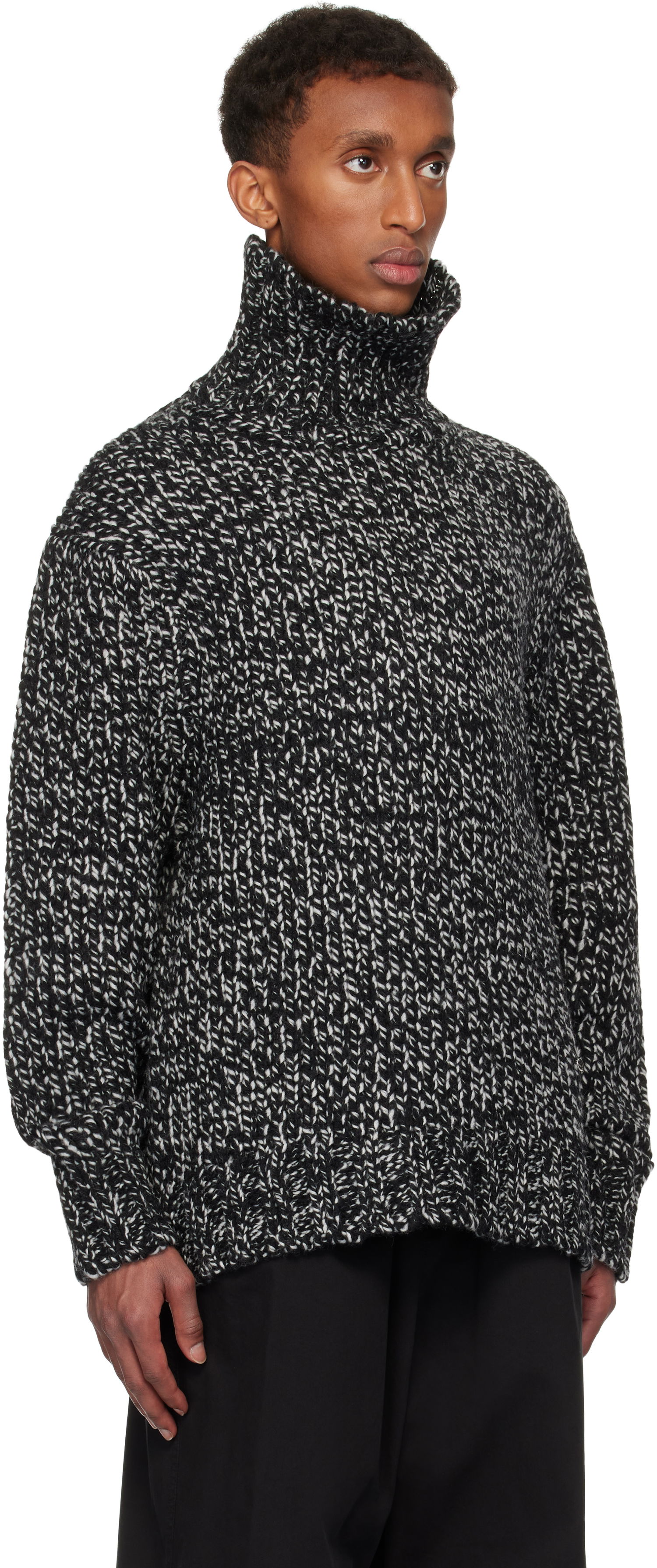 Džemper We11done We11done Chunky Knit Turtleneck Sweater Crna | WD-KT3-24-651-U-B2, 1