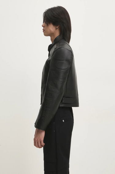 Jakna VETEMENTS VETEMENTS Racing Logo Leather Jacket Crna | UA66JA210B, 1