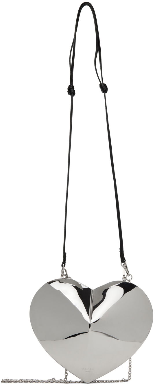 Torba za rame Alaïa ALAÏA Silver 'Le Cœur' Minaudiere Bag Metalik | AA1S05021LA006
