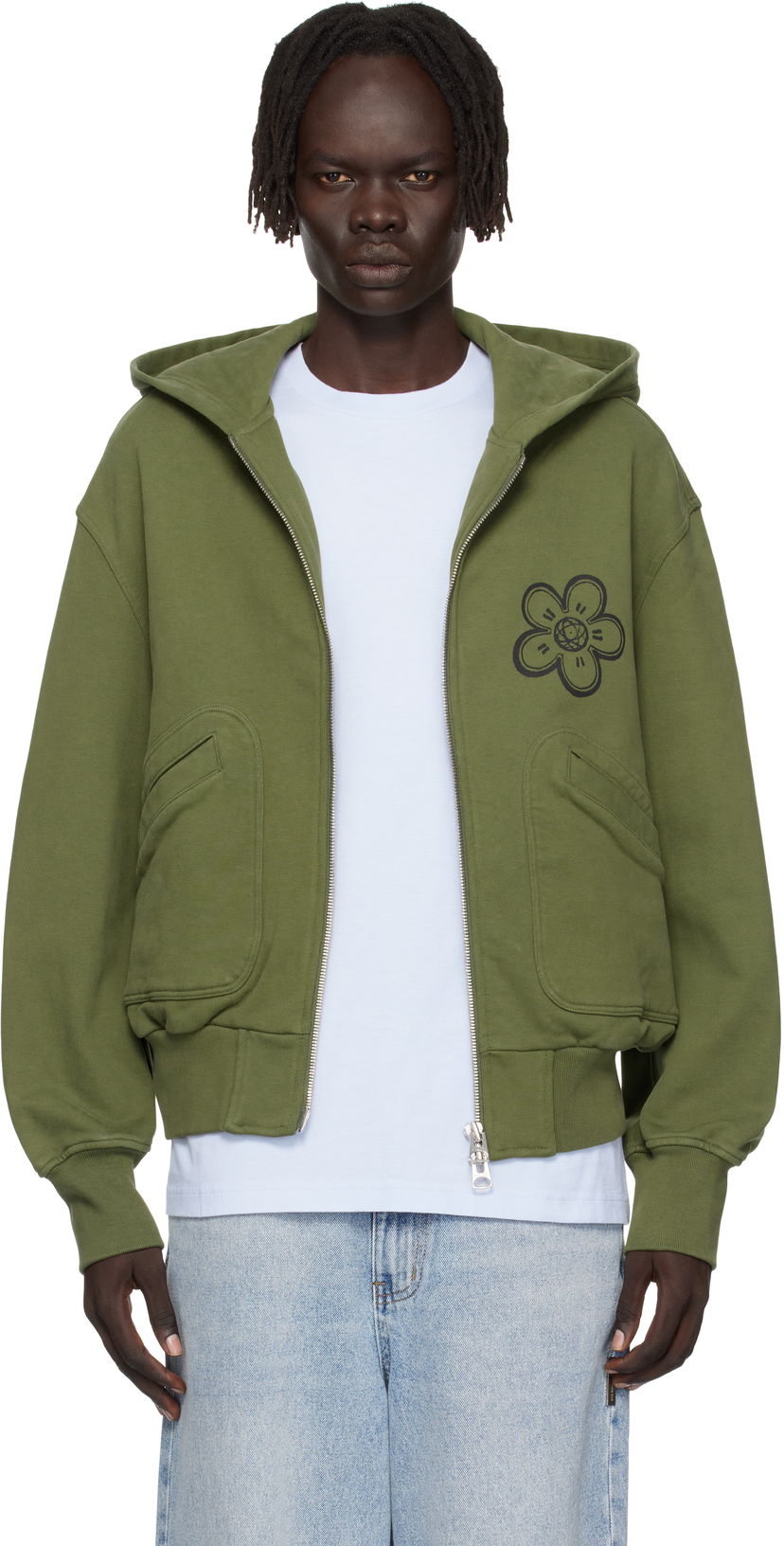 Dukserice KENZO Kenzo Paris Futura 2000 Edition Boxy Full-Zip Hoodie Zelena | FF65HO5514MT