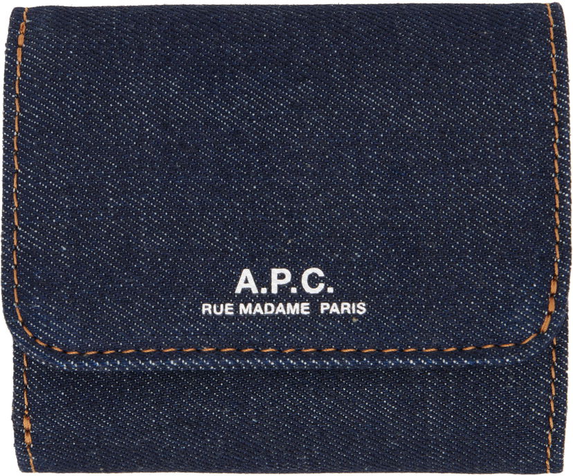 Novčanik A.P.C. A.P.C. Trifold Denim Wallet Plava | COHIZ-H63650