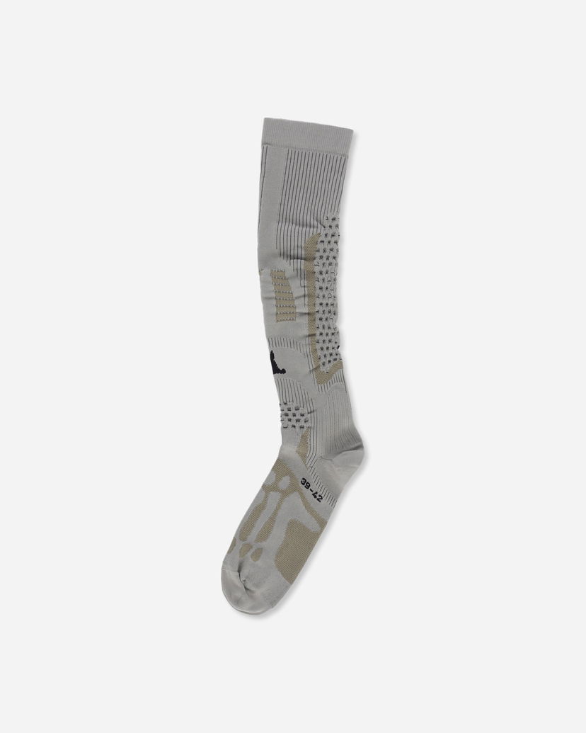 Čarape ROA Bones Logo Q-skin Technical Knee-High Socks Siva | RBMW0410YA53 BEG0002