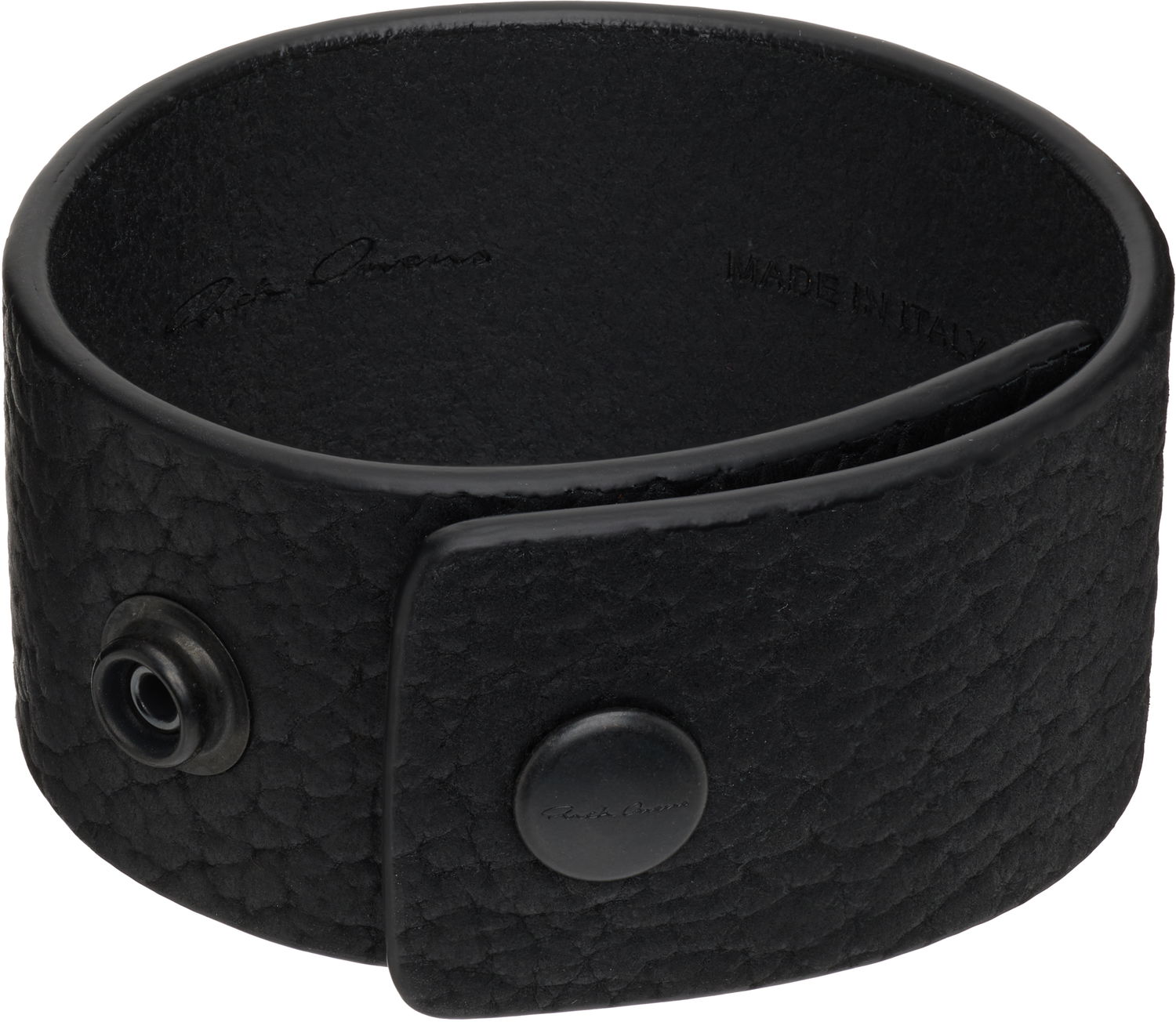 Narukvica Rick Owens Rick Owens Concordians Anthem Leather Cuff Bracelet with Snaps Crna | RA02E0701 LBTBH, 1