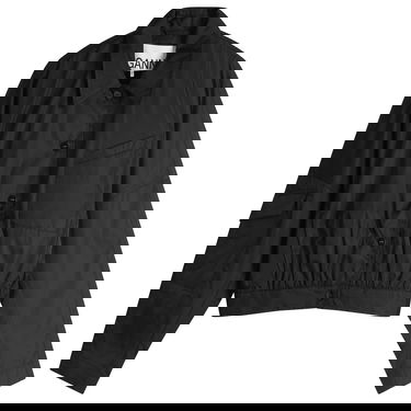 Bomber jakna GANNI Ganni Duchesse Nylon Short Jacket Crna | W0462, 1