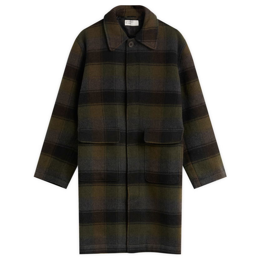 Kaputi Universal Works Universal Works Berlin Wool Check Account Coat Zelena | 33103-BLB