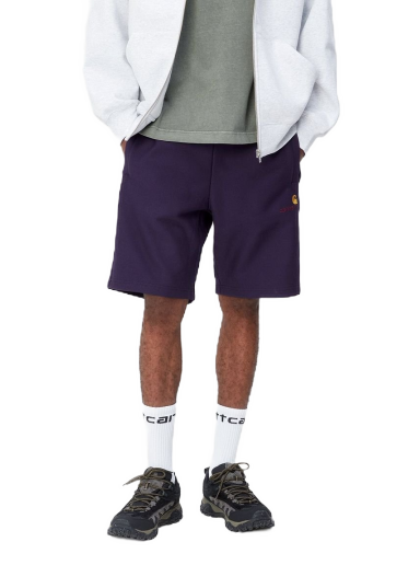 Kratke hlače Carhartt WIP American Script Sweat Short "Cassis" Tamnoplava | I031685_1N8_XX