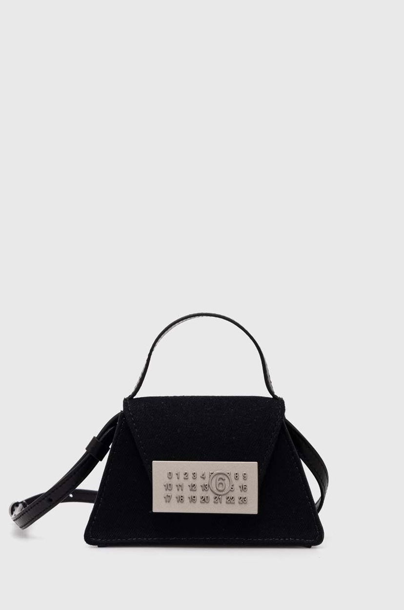 Ručna torbica Maison Margiela MM6 Black Triangle Shoulder Bag Crna | SB5ZI0006.P6642
