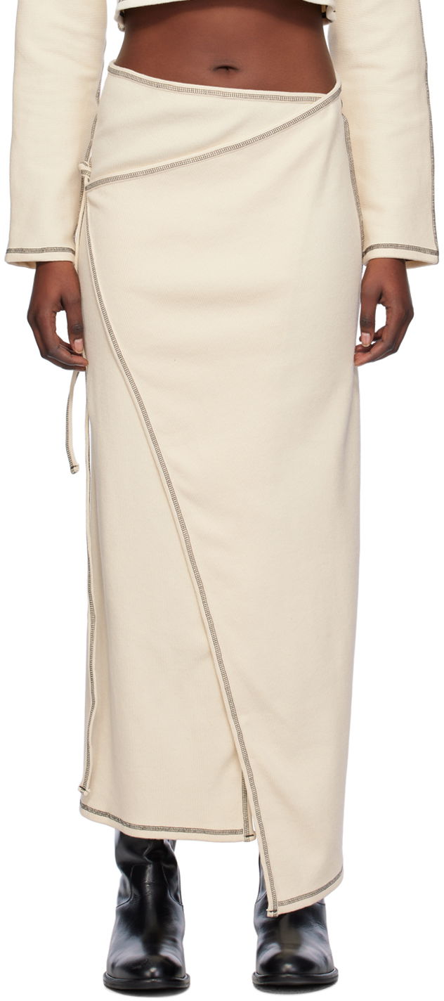 Suknja Baserange Wrap Midi Skirt Bež | SKGW-RIB-SP24