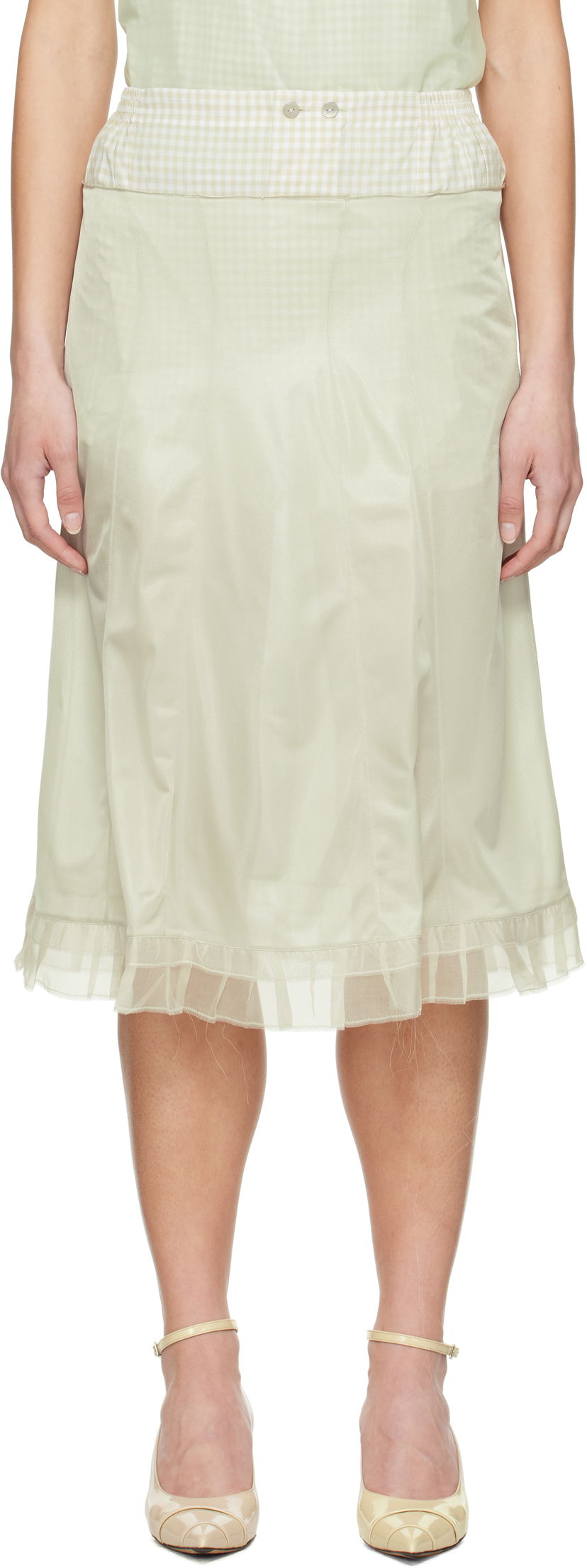 Suknja Maison Margiela Maison Margiela 'Anonymity Of The Lining' Midi Skirt Zelena | S51ME0030 MTJ022