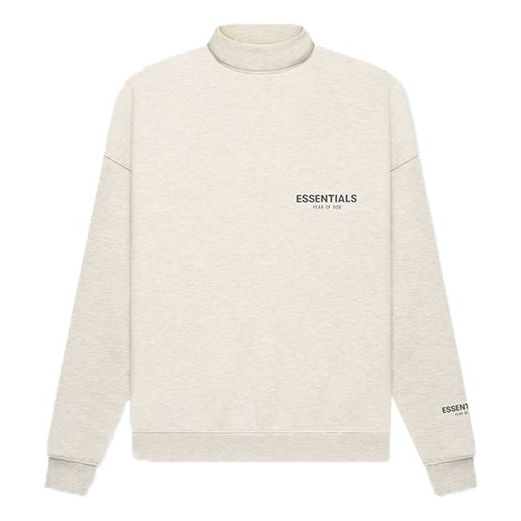 Džemper Fear of God Essentials Pullover Mockneck Sweatshirt Bež | FOG-FW21-186