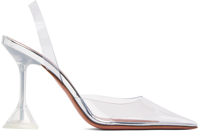 Tenisice i cipele Amina Muaddi Transparent Holli Glass Sling Heels Bijela | HOLLI GLASS SLING PVC