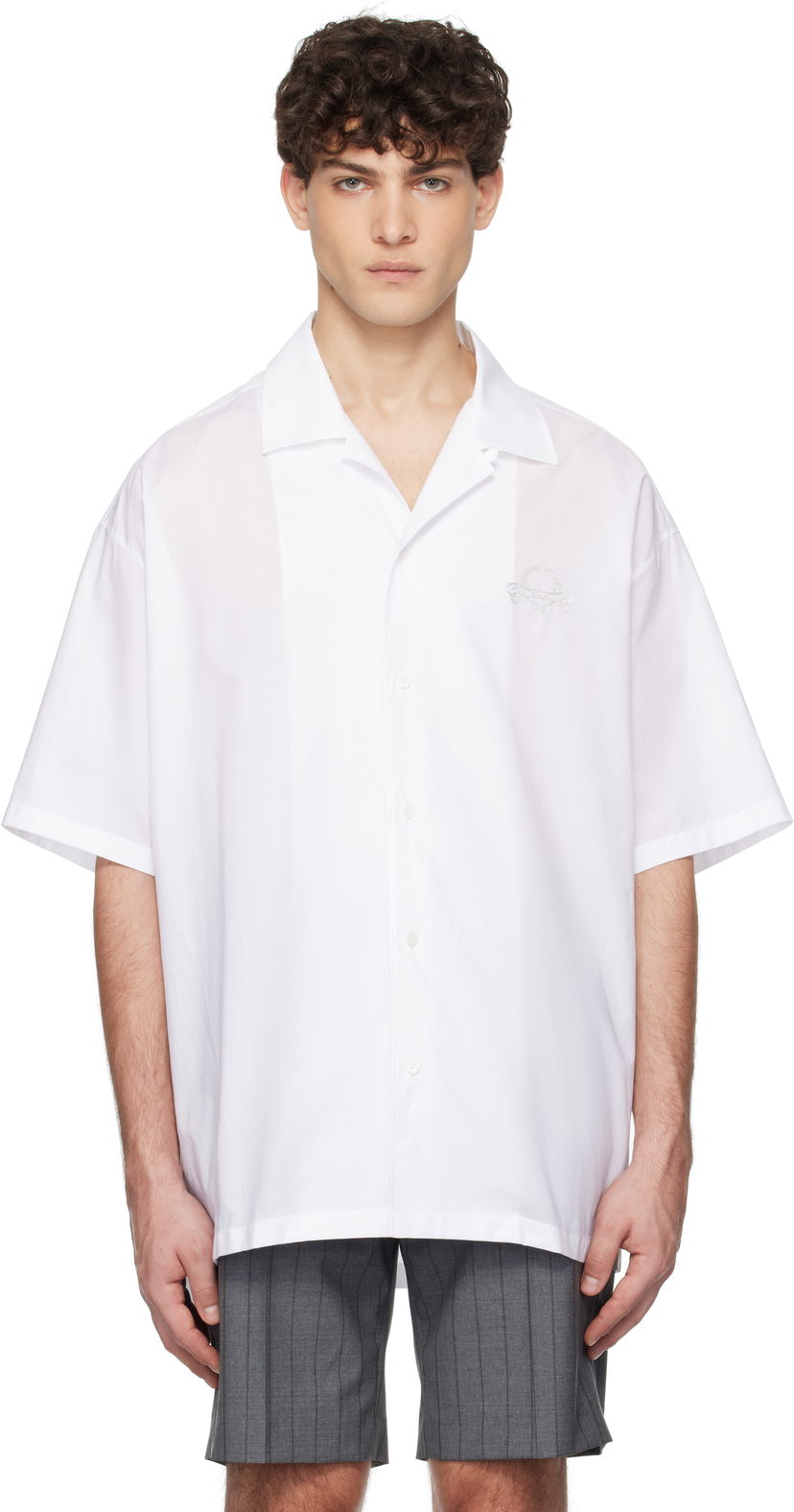 Košulja Moschino Moschino Laurel Crown Emblem Shirt Bijela | 251ZZA021702341001