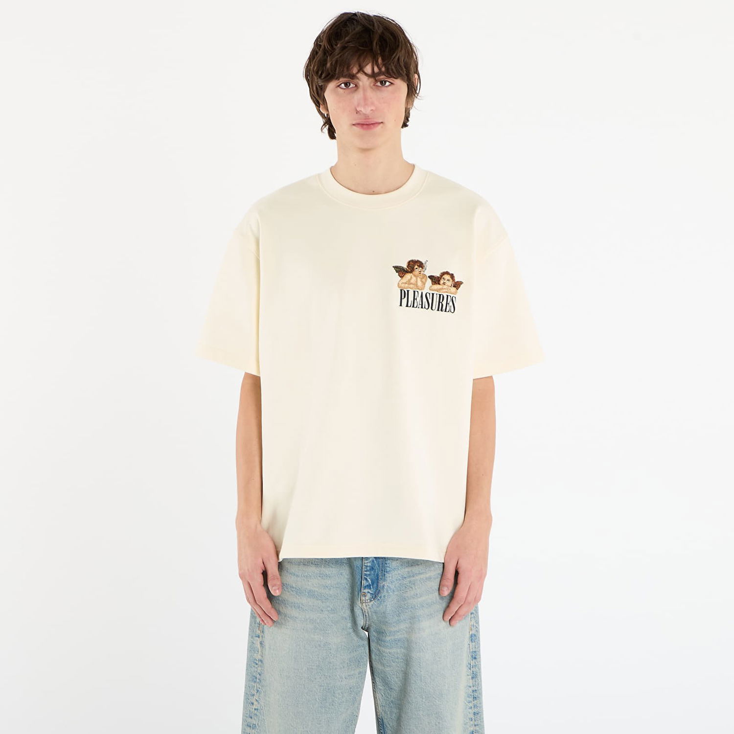 Majica kratkih rukava Pleasures T-Shirt Dynamic Short Sleeve Crewneck Bež | P25F046-ECRU, 0