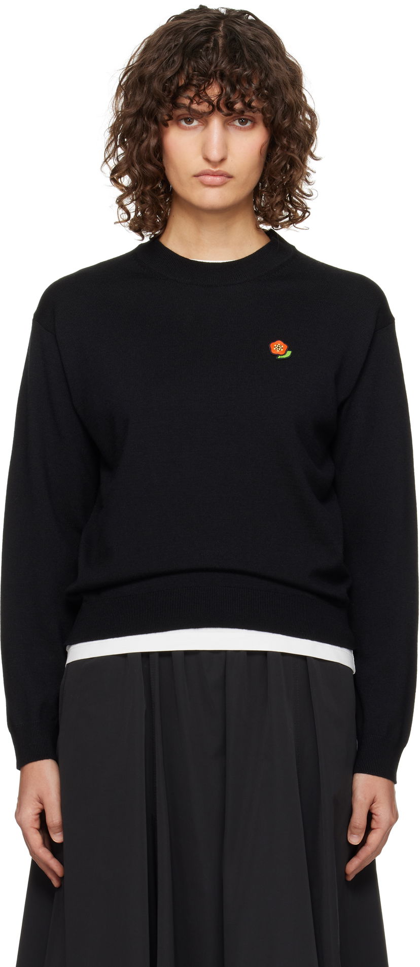 Džemper KENZO Pop Embroidered Sweater Crna | FF52PU7123LB