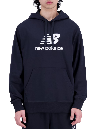 Dukserice New Balance Essentials Stacked Logo French Terry Hoodie Crna | mt31537-bk