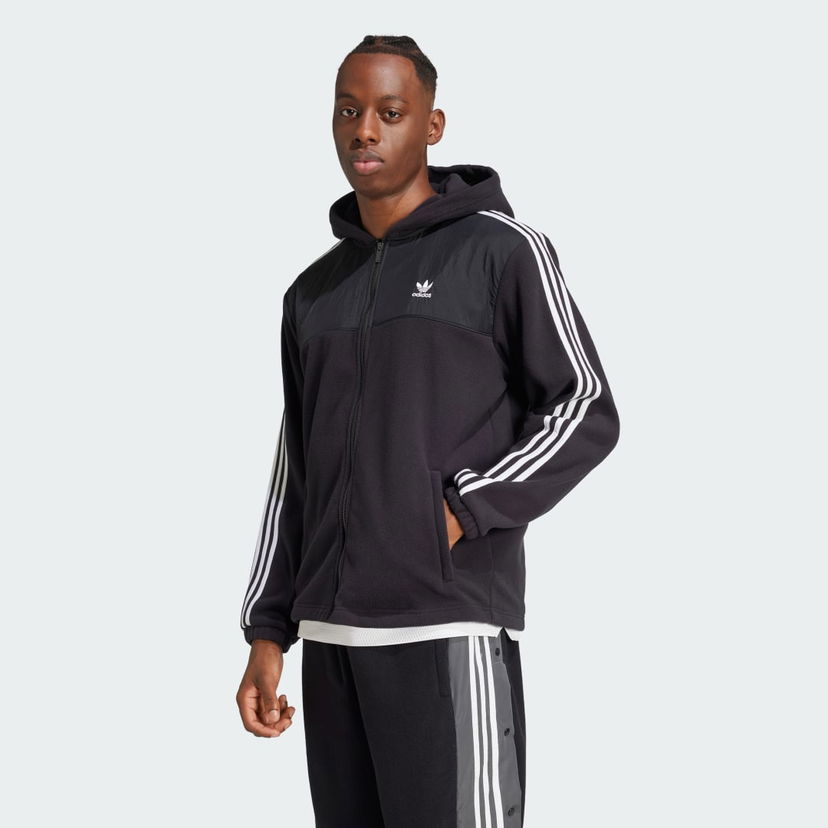 Dukserice adidas Performance Adicolor 3-Stripes Teddy Fleece Crna | IZ4802
