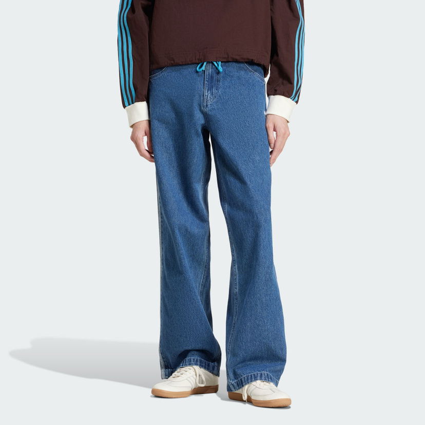 Jeans adidas Performance Adicolor Firebird Denim Wide Leg Pants Plava | JC6234