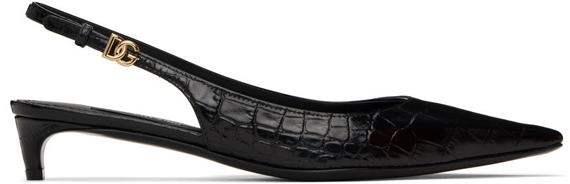 Tenisice i cipele Dolce & Gabbana Calfskin Slingback Heels Crna | CG0804 A5491