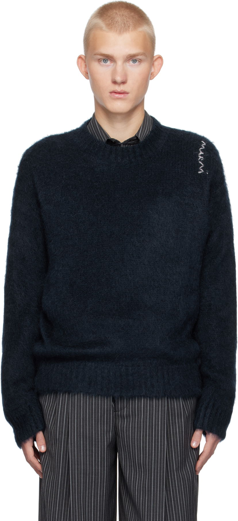 Džemper Marni Fuzzy Wuzzy Sweater Tamnoplava | GCMG0423A0 UFU172