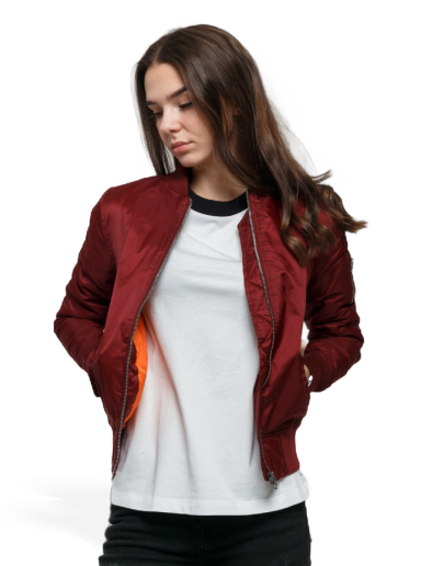 Bomber jakna Urban Classics Ladies Basic Bomber Jacket Tamnocrvena | tb807 wine