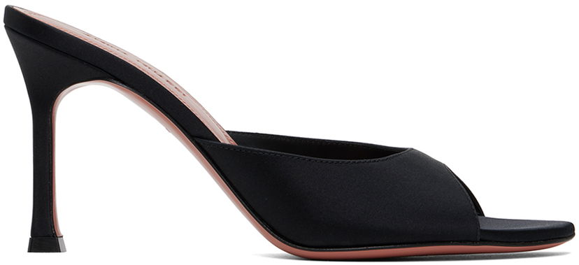 Dodaci Amina Muaddi Amina Muaddi Alexa Slipper 90 Heeled Sandals Crna | ALEXA SLIPPER SR SATIN