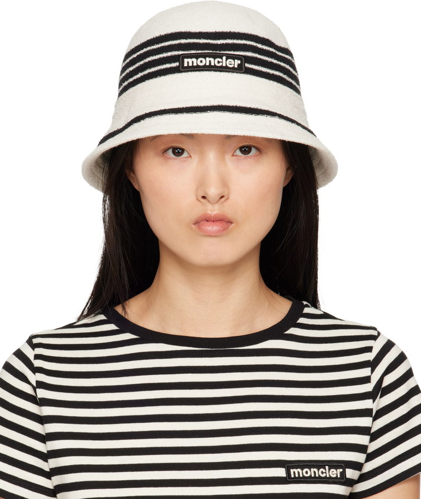 Šešir Moncler Moncler Striped Bucket Hat Bijela | K10933B000570U488