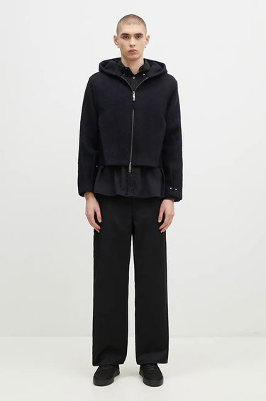 Dukserice ADER ERROR Oversize Wool Blend Cropped Hoodie Crna | BN01FWJK1301BK, 6