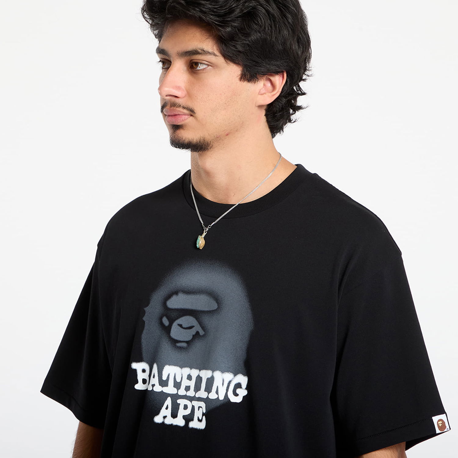Majica kratkih rukava BAPE Bathing Ape Logo Relaxed Fit Tee Crna | 001TEL801303MBLK, 1