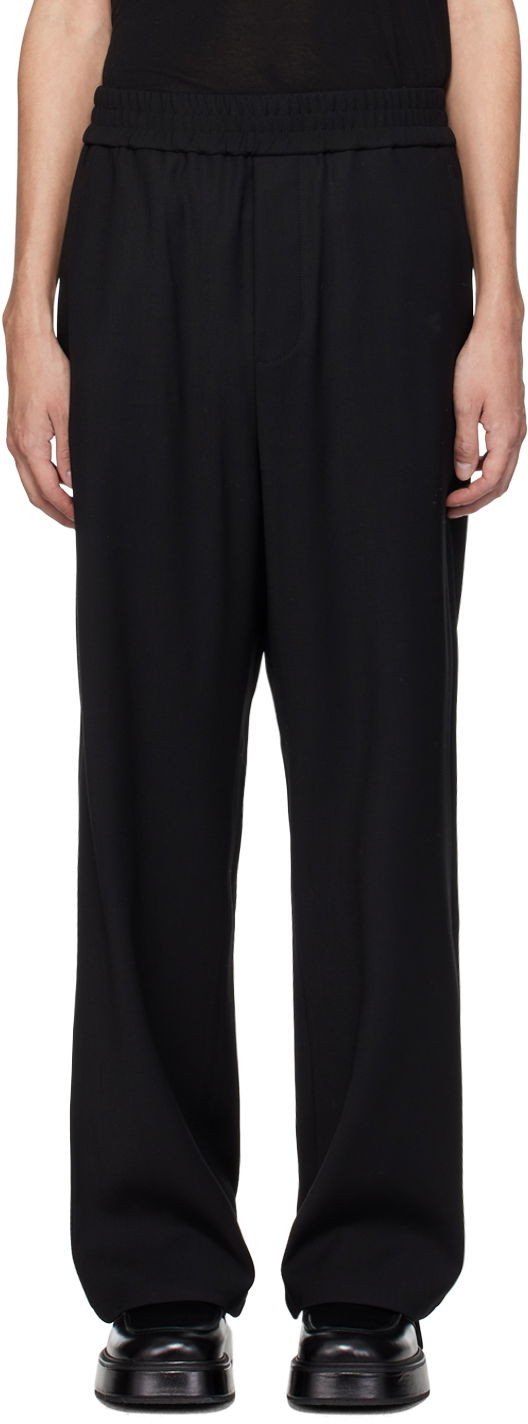 Hlače AMI Elasticized Waist Trousers Crna | HTR211.VI0007