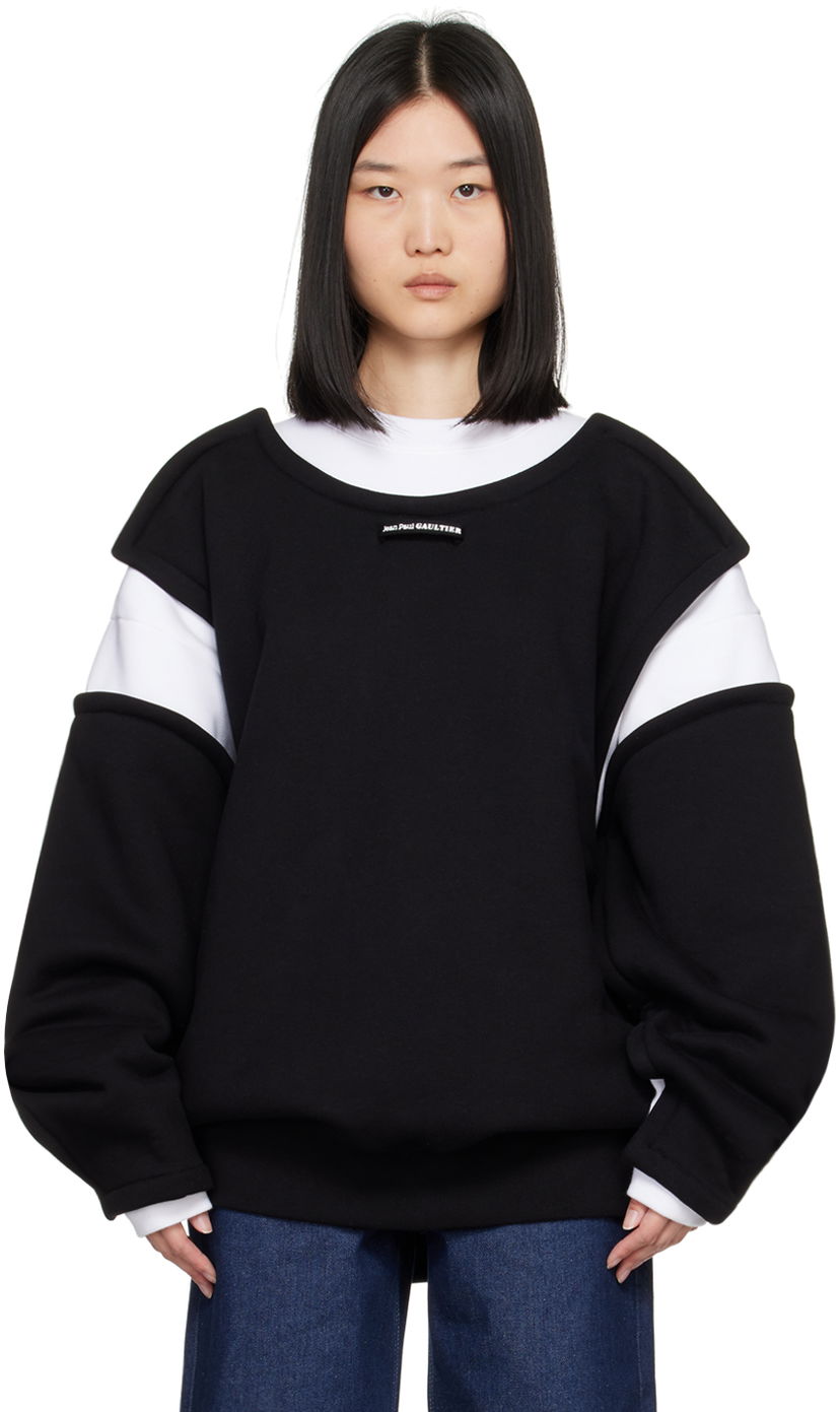 Dukserice Jean Paul Gaultier Jean Paul Gaultier 'The Petit Grand' Layered Sweatshirt Crna | 24/30-F-SW040-J057-0100