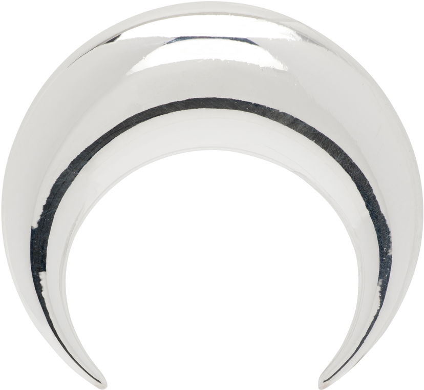 Naušnice Marine Serre Regenerated Tin Moon Stud Earring Metalik | UJW013ARMET0001