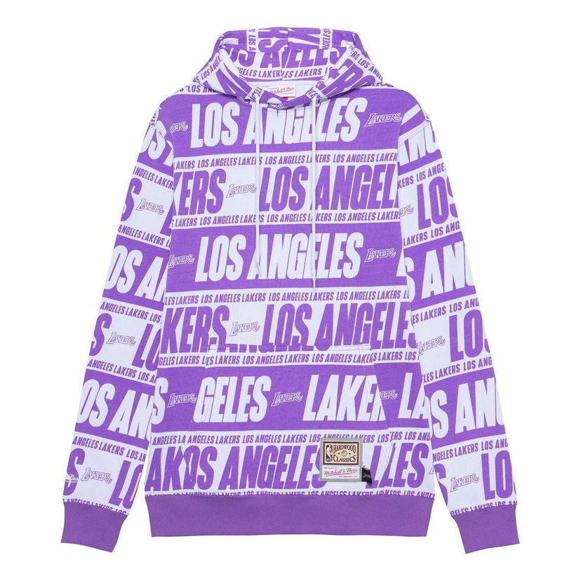 Dukserice Mitchell & Ness NBA LA Lakers All Over Print Hoodie Ljubičasta | FPHD4779-LALYYPPPPURP