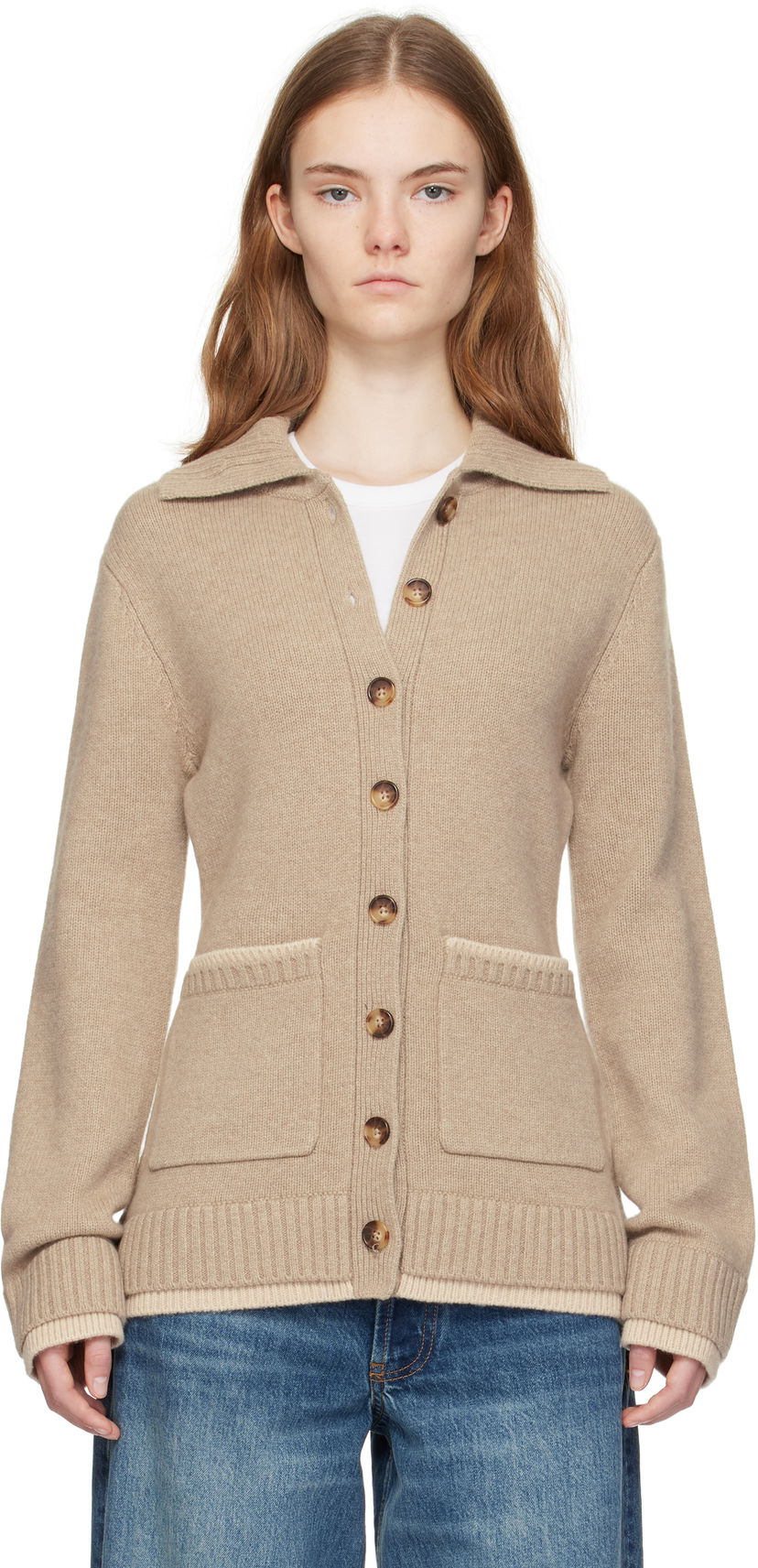 Džemper rag & bone rag & bone Danica Knit Cardigan Bež | WAS24H049CS49