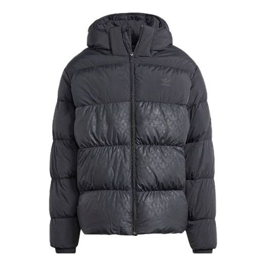 Pernata jakna adidas Originals Regen Monogram Hooded Puffer Jacket Crna | HZ0681