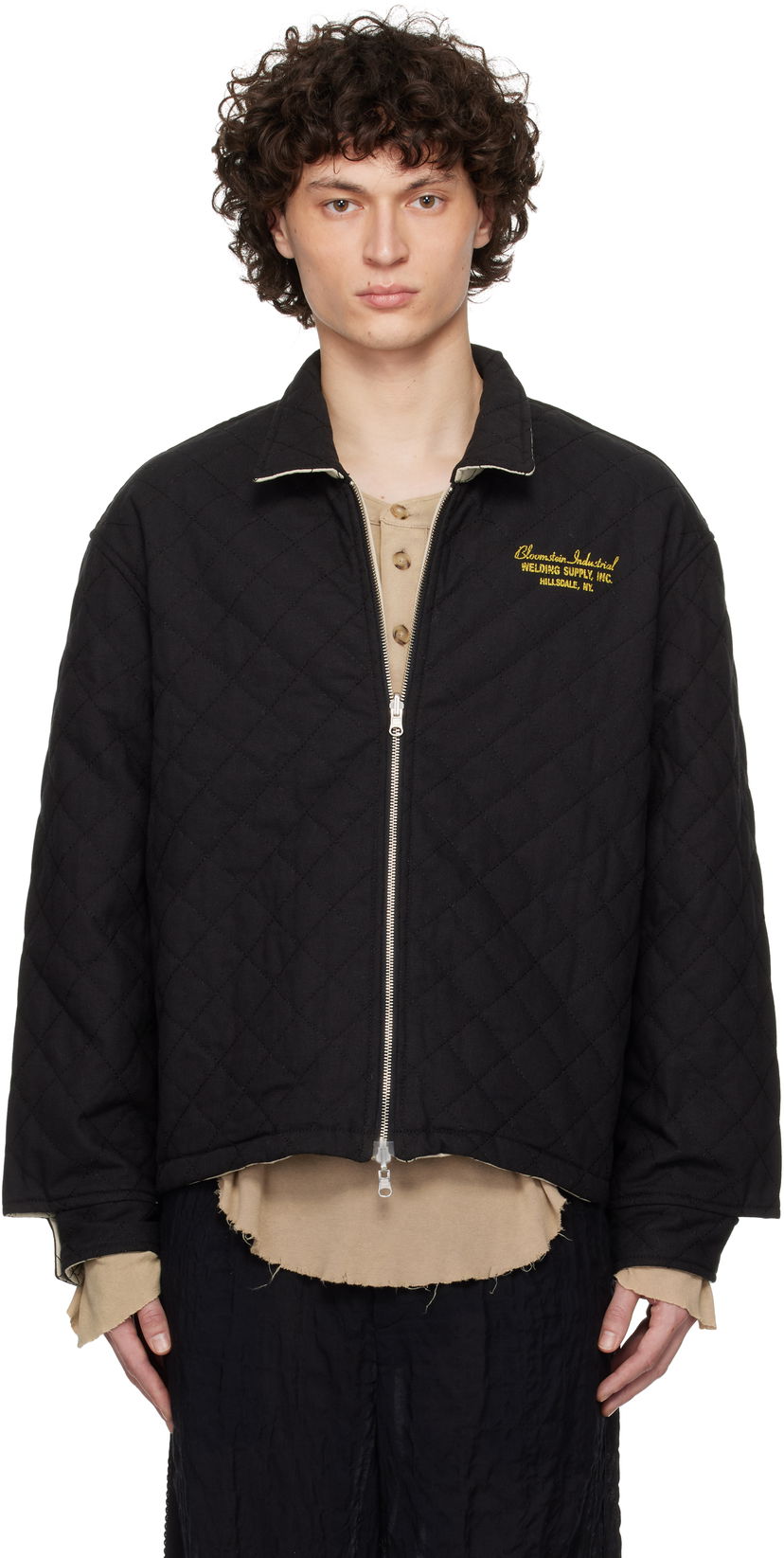 Bomber jakna Bode Bode Bloomstein Quilted Reversible Jacket Crna | MRS25JA028