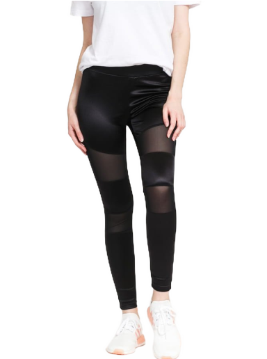 Tajice Urban Classics Shiny Tech Mesh Leggings Crna | TB3790 black