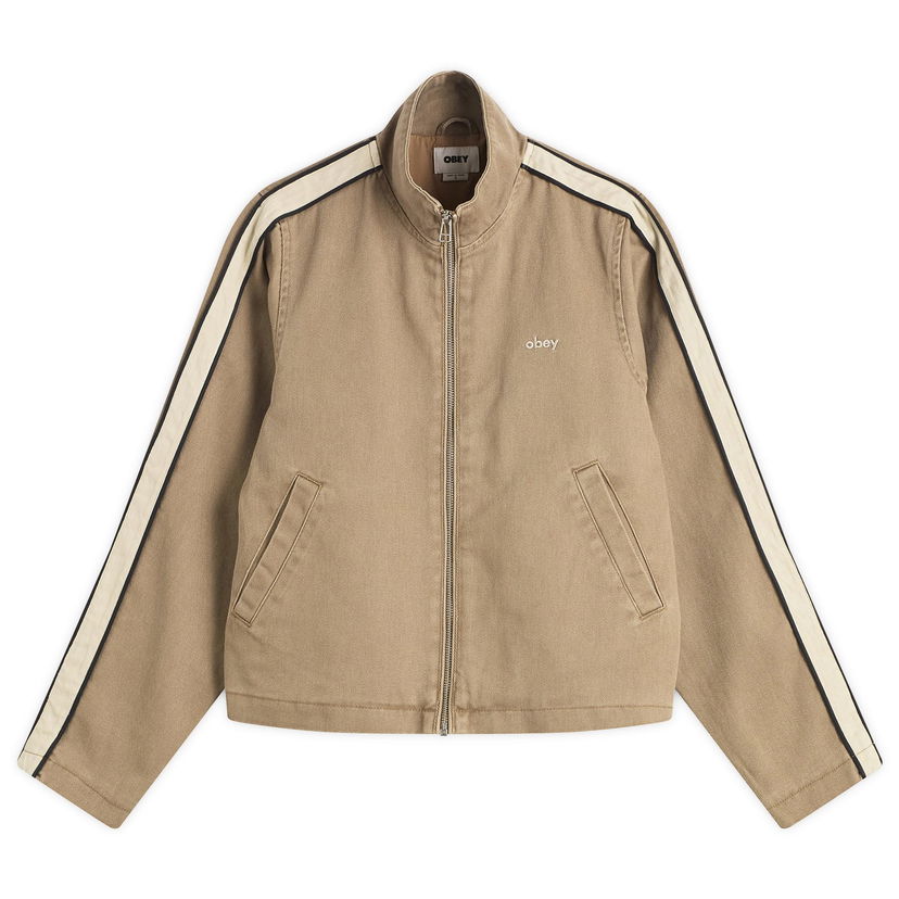 Jakna OBEY Women's Astrid Stripe Jacket Smeđa | 221800439-TAN