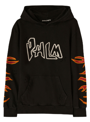Dukserice Palm Angels Graffiti Flames Hoodie Crna | PMBB117F22FLE0021001