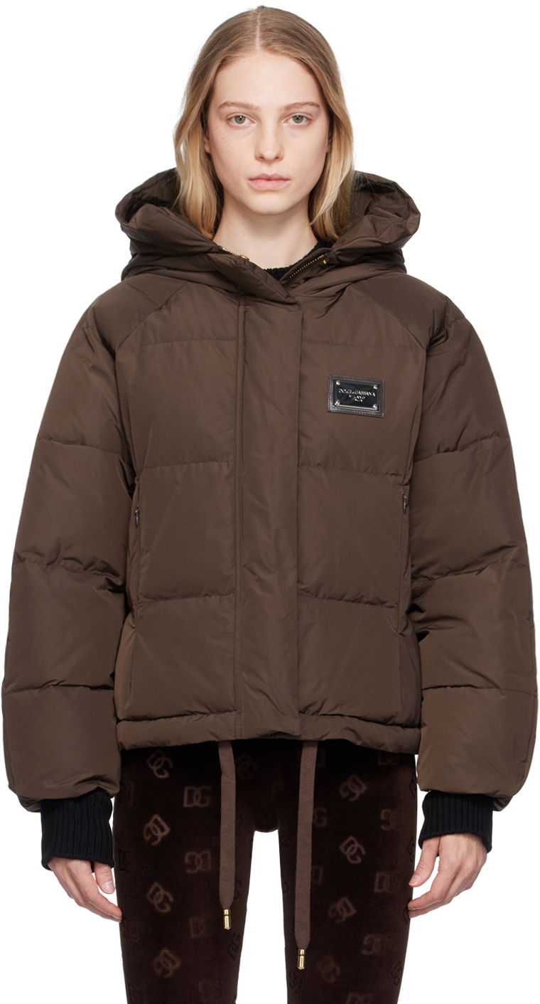 Jakna Dolce & Gabbana Brown Hooded Insulated Jacket Smeđa | F9R19T GDBWM