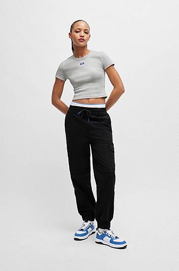 Cargo hlače BOSS Relaxed Fit Stretch Cotton Cargo Trousers Crna | 50511288, 1