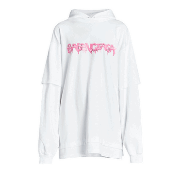 Dukserice Balenciaga Double Sleeve Hoodie Bijela | 681029 TLVF1 0901, 0