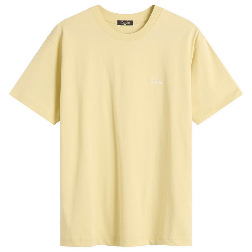 Majica kratkih rukava Dime Dime Cursive Small Logo T-Shirt, Size Large Žuta | DIMEFA2544CRE