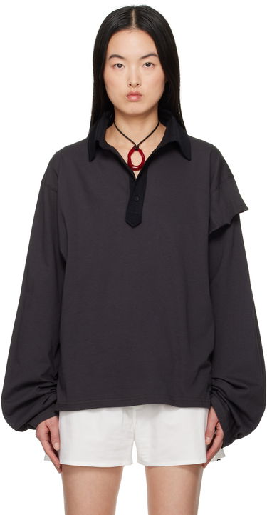 Polo majica Ottolinger Ottolinger Long Sleeve Polo Crna | 11510291501, 0