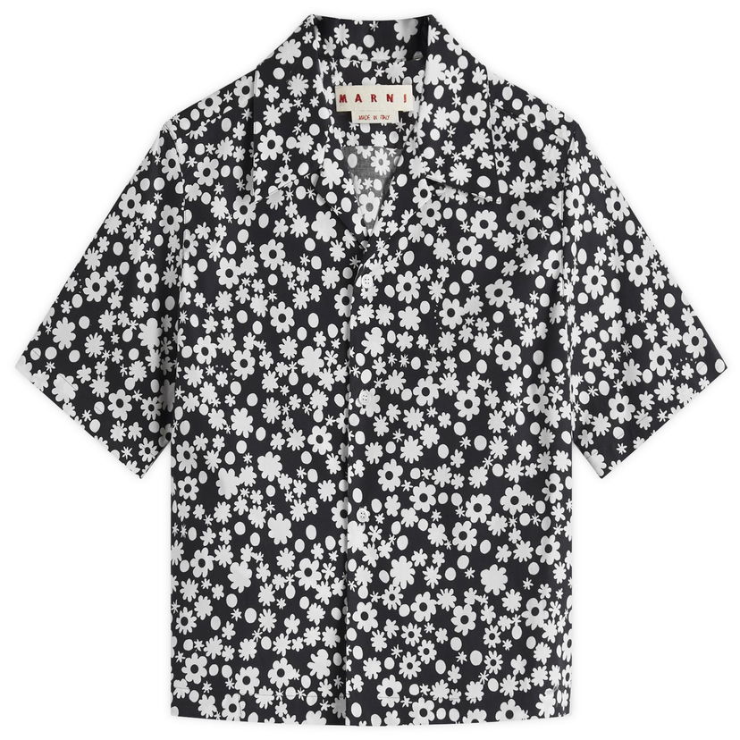 Košulja Marni Marni Floral Cropped Shirt, Size Large Crna | CAMA0615S0